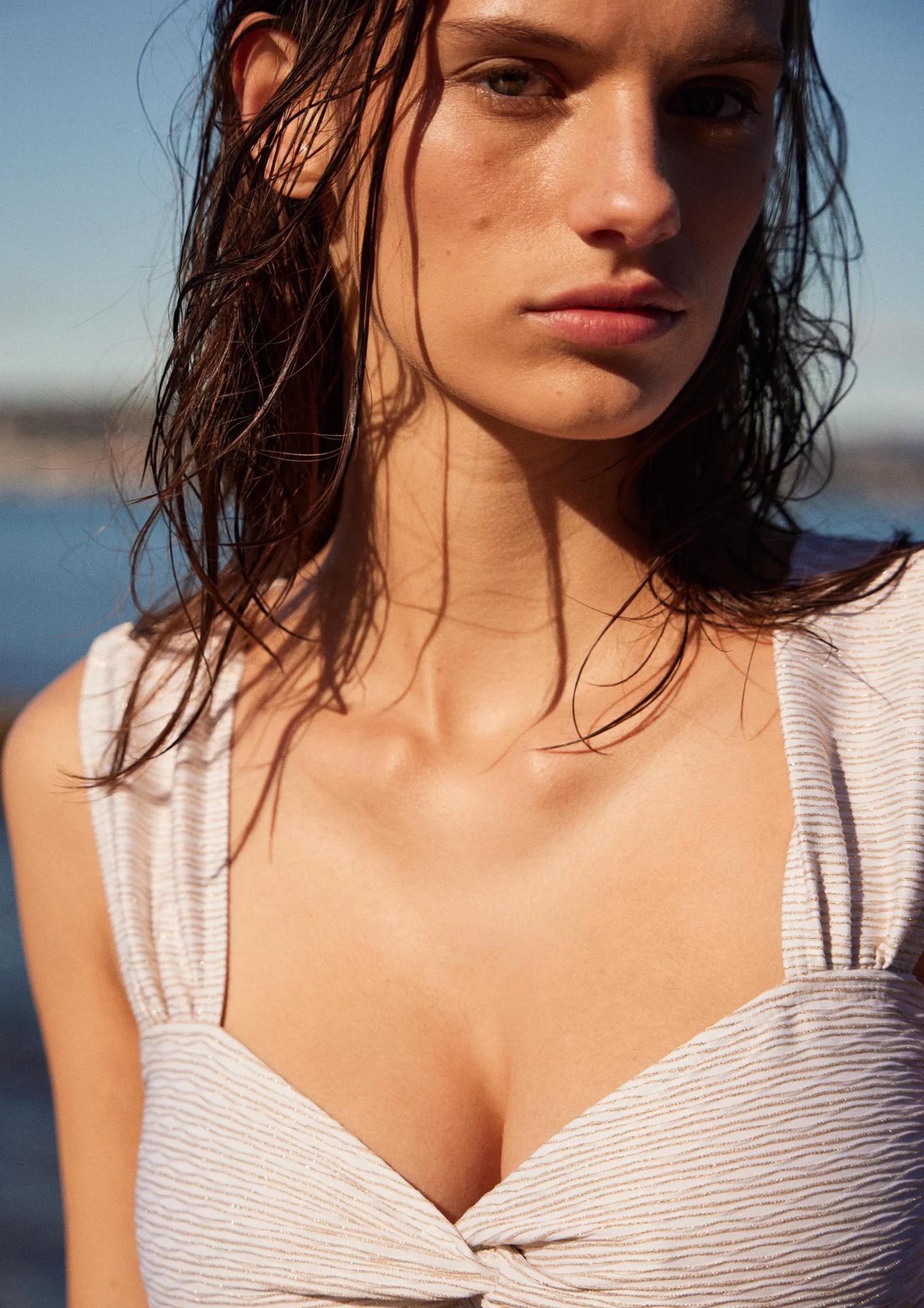 Maillot bandeau LILY | Blanc doré - Image 8